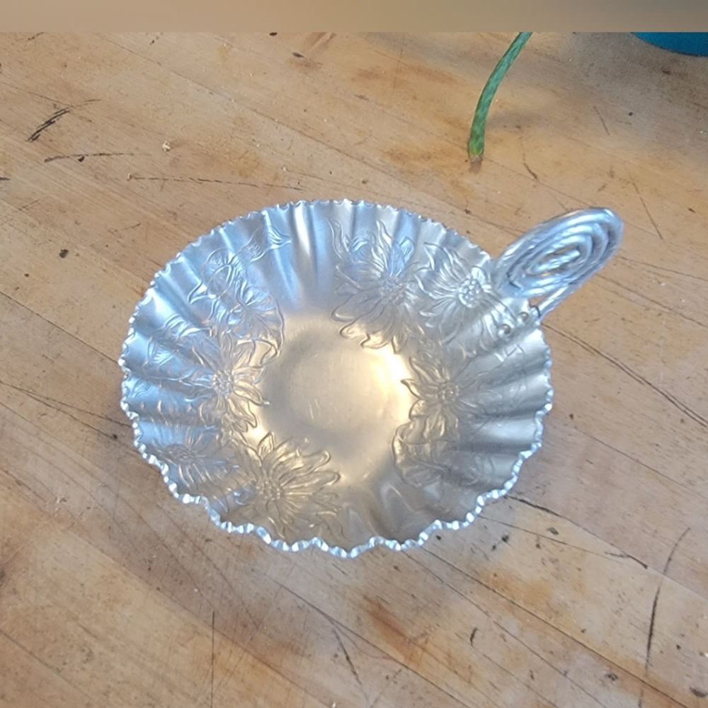 Farber and Shlevin Hand Wrought Aluminum Candy Dish